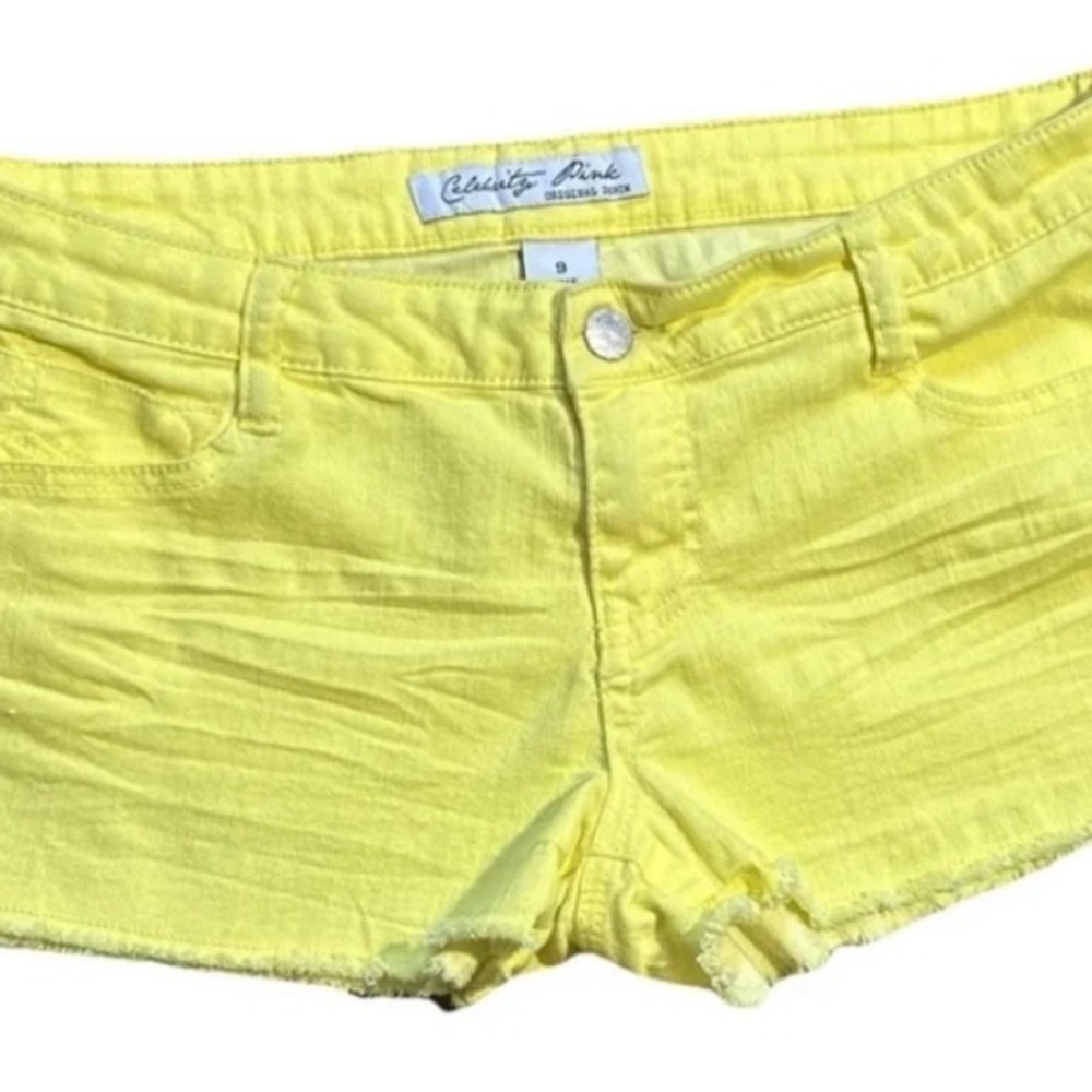 Celebrity Pink Women's Yellow Denim Short Shorts size 9